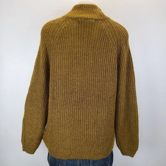 Cupcakes and Cashmere Griffith Vintage Gold Green Chunky Knit Sweater Small - Picture 9 of 15